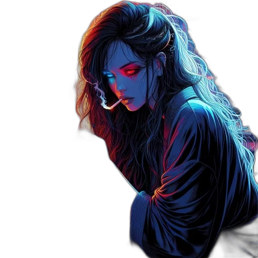 comic book art, fantasy art, concept art, cyberpunk transparent PNG cut-out
