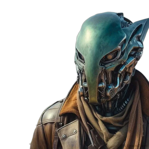mask, face, robot, concept art transparent PNG cut-out