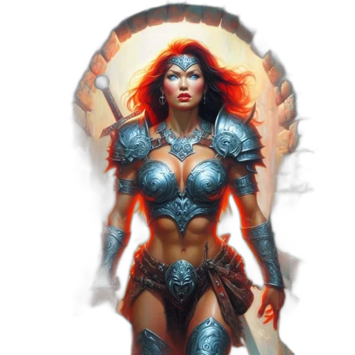 fantasy art, concept art, comic book art, armored transparent PNG cut-out
