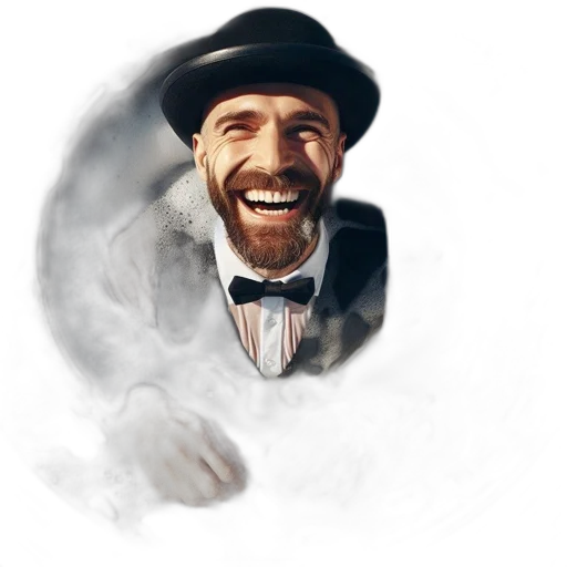 hat, face, staff, photorealistic transparent PNG cut-out