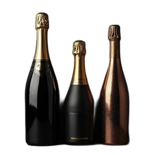 bottle, 3d render, gold, wine transparent PNG cut-out