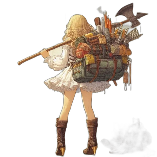 weapon, sword, dress, staff transparent PNG cut-out