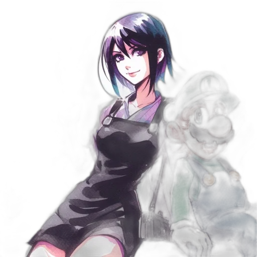 dress, staff, anime, concept art transparent PNG cut-out