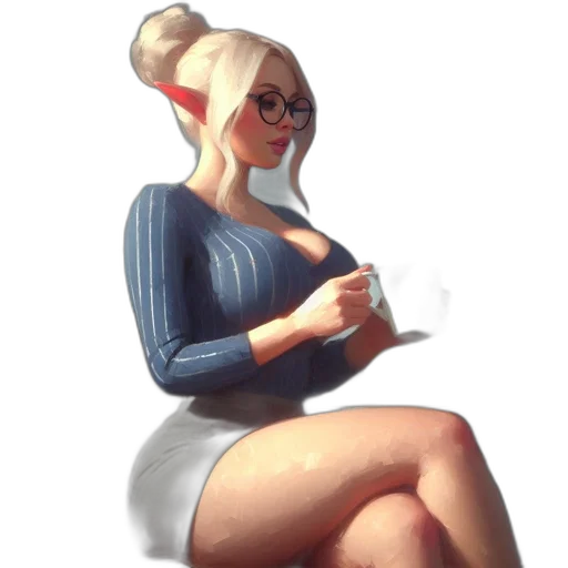 dress, staff, concept art, fantasy art transparent PNG cut-out