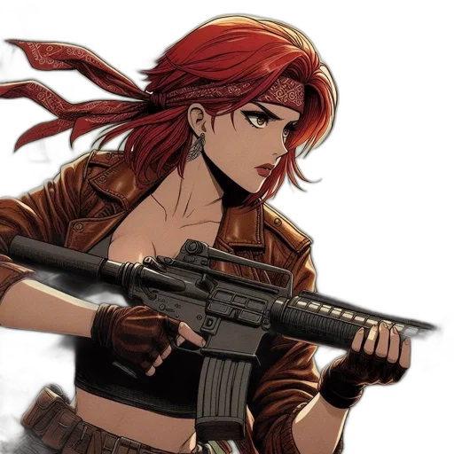weapon, jacket, anime, cyberpunk transparent PNG cut-out