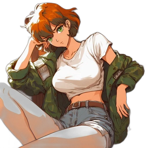 jacket, weapon, dress, anime transparent PNG cut-out