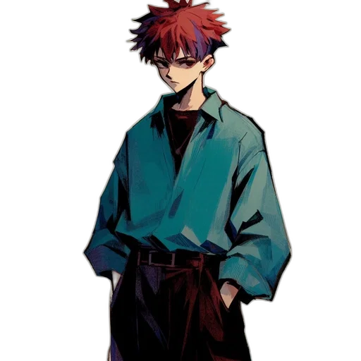 jacket, staff, pixel art, concept art transparent PNG cut-out