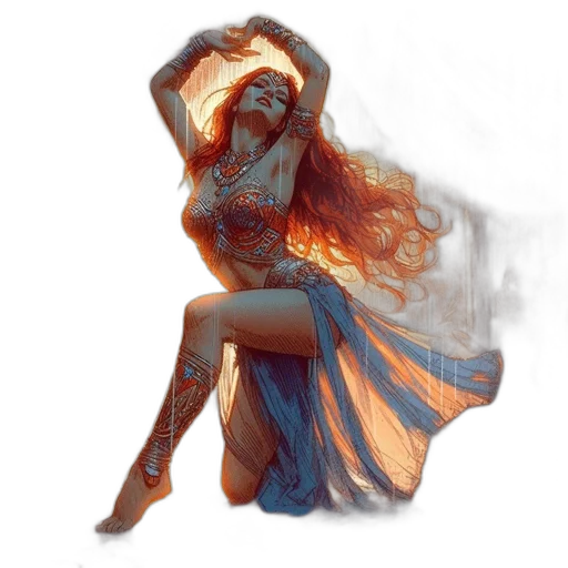 dress, fantasy art, concept art, comic book art transparent PNG cut-out