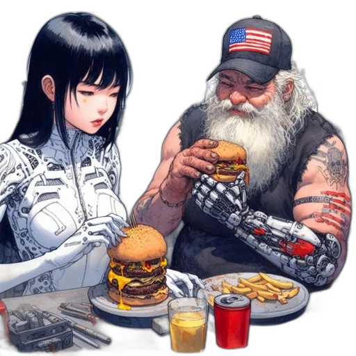 food, weapon, robot, cyberpunk transparent PNG cut-out