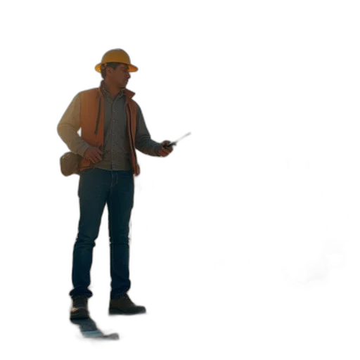 hat, jacket, staff, weapon transparent PNG cut-out