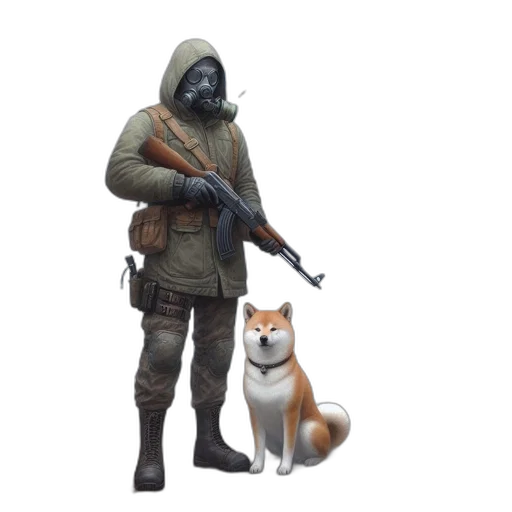 animal, weapon, staff, jacket transparent PNG cut-out