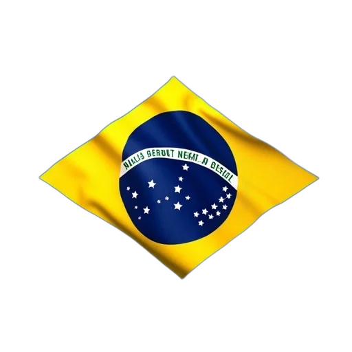 3d render, pixel art, brazil, flag transparent PNG cut-out