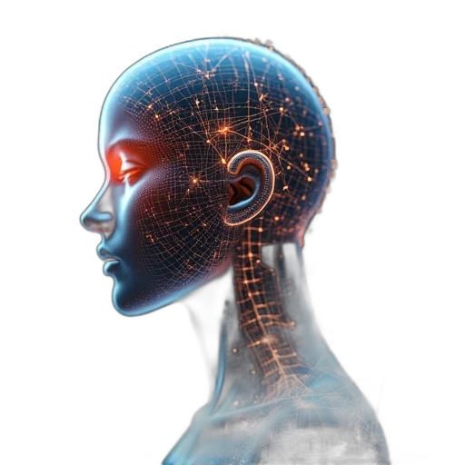 robot, face, concept art, cyberpunk transparent PNG cut-out