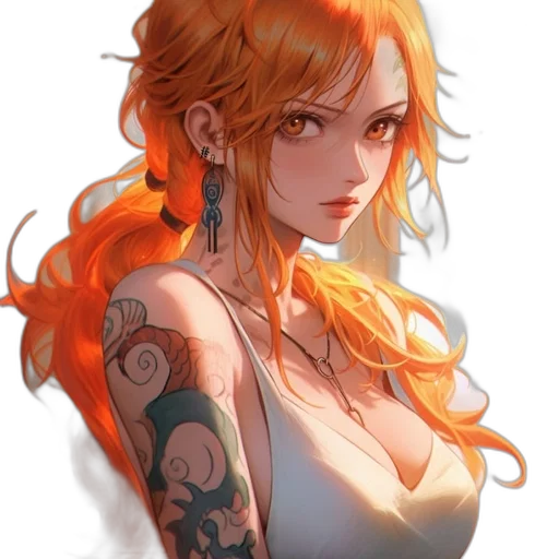 dress, jewelry, face, staff transparent PNG cut-out