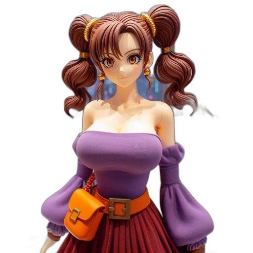 dress, jewelry, staff, anime transparent PNG cut-out