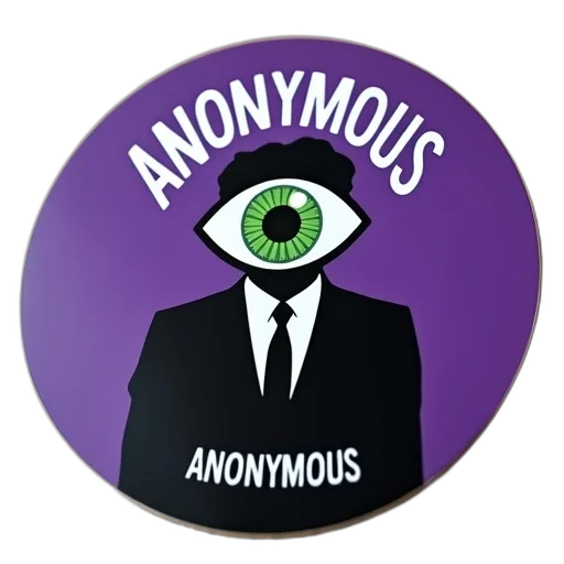 mask, circular, sticker, purple transparent PNG cut-out