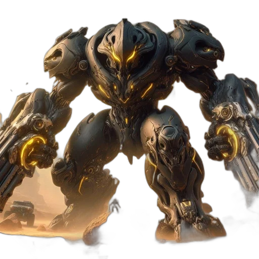 robot, weapon, concept art, 3d render transparent PNG cut-out
