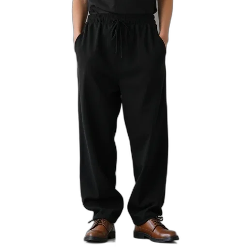 basics, black, cotton, pants transparent PNG cut-out