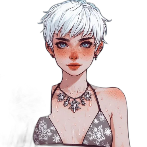 dress, jewelry, face, watercolor transparent PNG cut-out