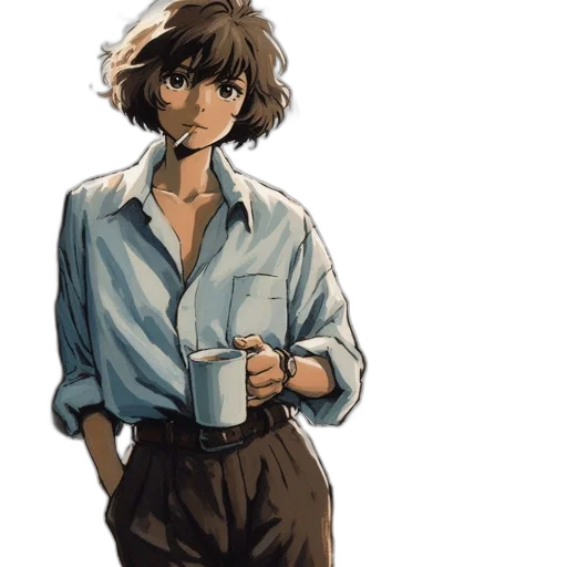 jacket, staff, watercolor, concept art transparent PNG cut-out