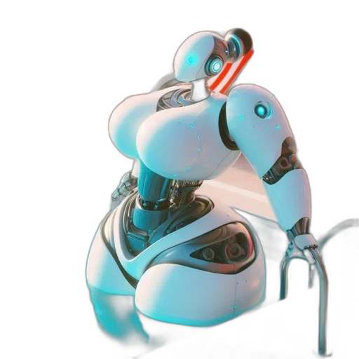 robot, 3d render, concept art, futuristic transparent PNG cut-out