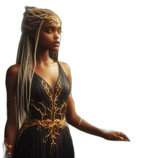 dress, jewelry, concept art, fantasy art transparent PNG cut-out