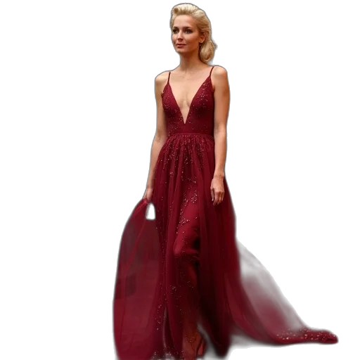 dress, photorealistic, concept art, red transparent PNG cut-out