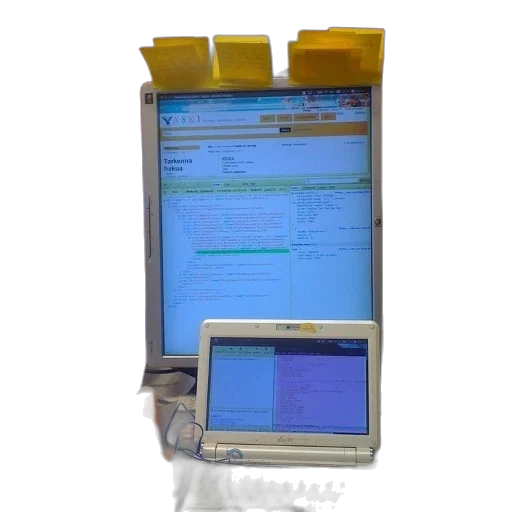 staff, cluttered, desk, laptop transparent PNG cut-out