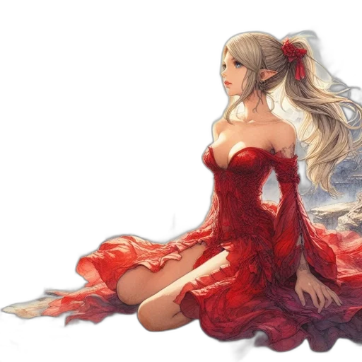 dress, fantasy art, concept art, pixel art transparent PNG cut-out