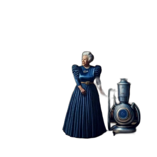 dress, robot, staff, concept art transparent PNG cut-out