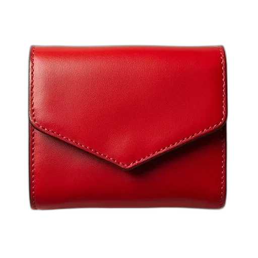 red, leather, wallet, smooth transparent PNG cut-out