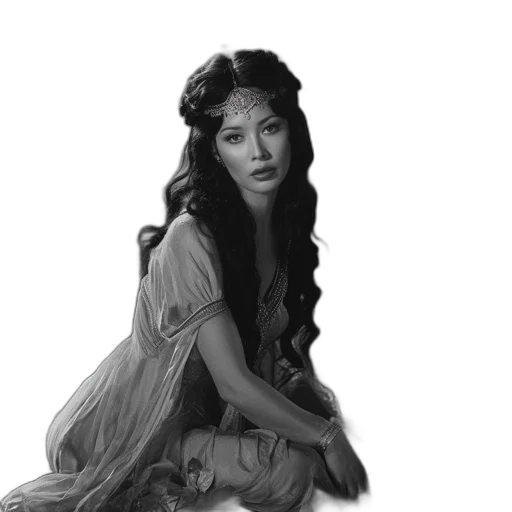 dress, crown, face, fantasy art transparent PNG cut-out