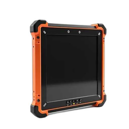 black, orange, ruggedized, tablet transparent PNG cut-out