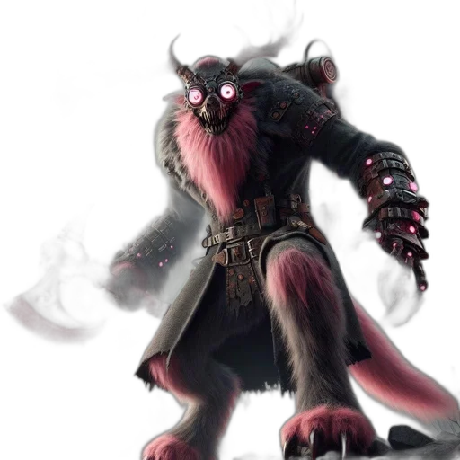 dragon, creature, mask, staff transparent PNG cut-out