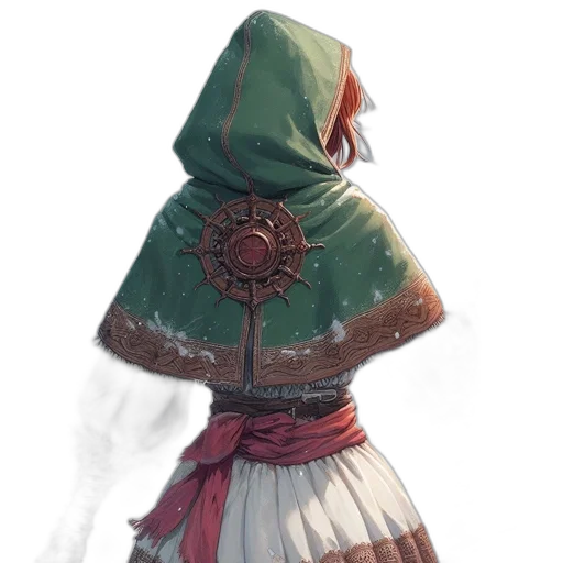 dress, jacket, mask, staff transparent PNG cut-out
