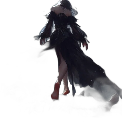 dress, creature, staff, crown transparent PNG cut-out