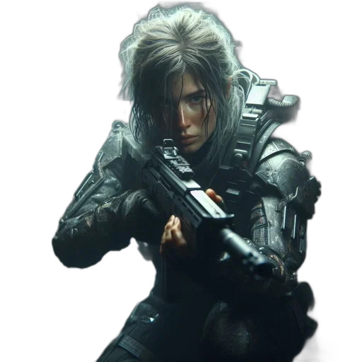 weapon, concept art, cyberpunk, 3d render transparent PNG cut-out