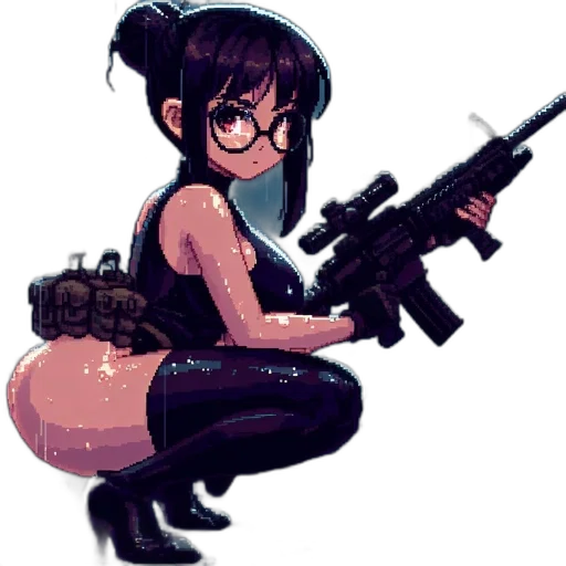 weapon, pixel art, cyberpunk, concept art transparent PNG cut-out