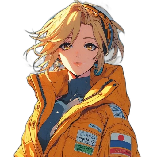 jacket, face, staff, weapon transparent PNG cut-out