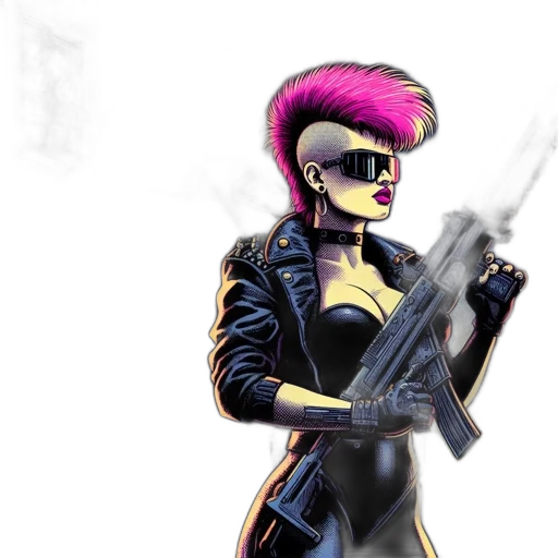 weapon, jacket, cyberpunk, concept art transparent PNG cut-out