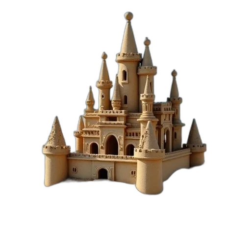 crown, building, 3d render, concept art transparent PNG cut-out