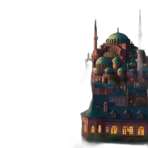 building, crown, concept art, 3d render transparent PNG cut-out