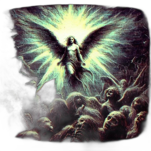 concept art, fantasy art, angelic, figure transparent PNG cut-out