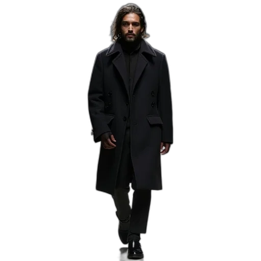 jacket, dark, monochrome, model transparent PNG cut-out