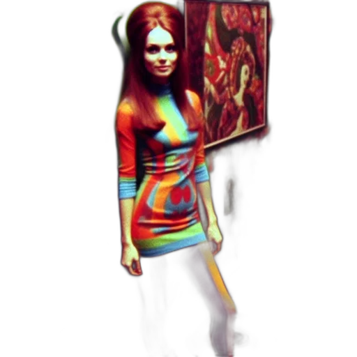 dress, robot, face, staff transparent PNG cut-out