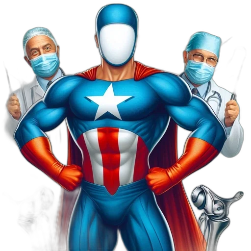 comic book art, concept art, cartoon, superhero-medical transparent PNG cut-out