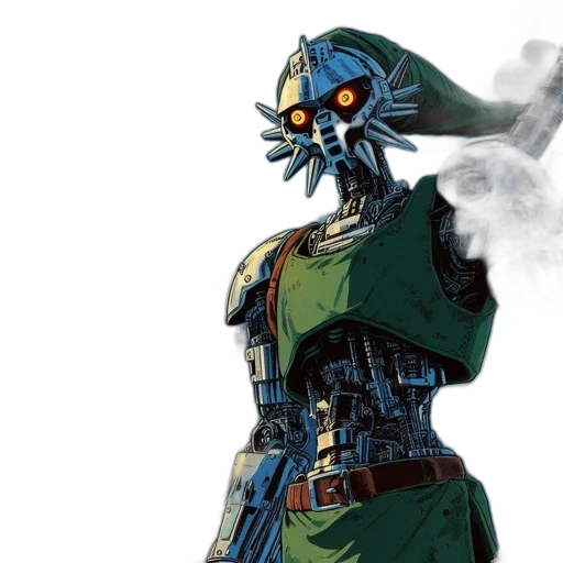 robot, concept art, cyberpunk, comic book art transparent PNG cut-out