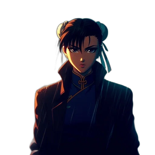 jacket, staff, face, concept art transparent PNG cut-out