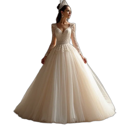dress, gorgeous, princess, ball transparent PNG cut-out