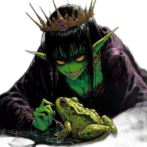 comic book art, concept art, fantasy art, green-skinned transparent PNG cut-out